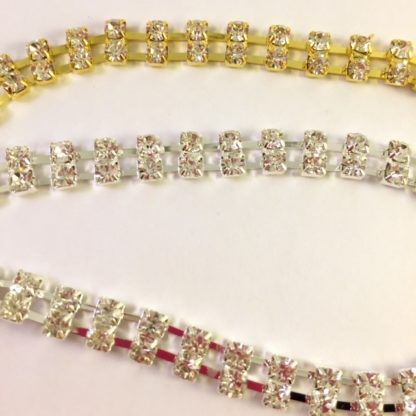 2 Row Crystal Chain - GOLD OR SILVER-0