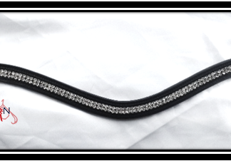 Leather Crystal Wave browband - COB-0