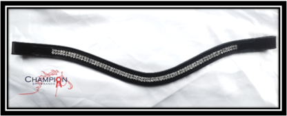 Leather Crystal Wave browband - WB 17"-0